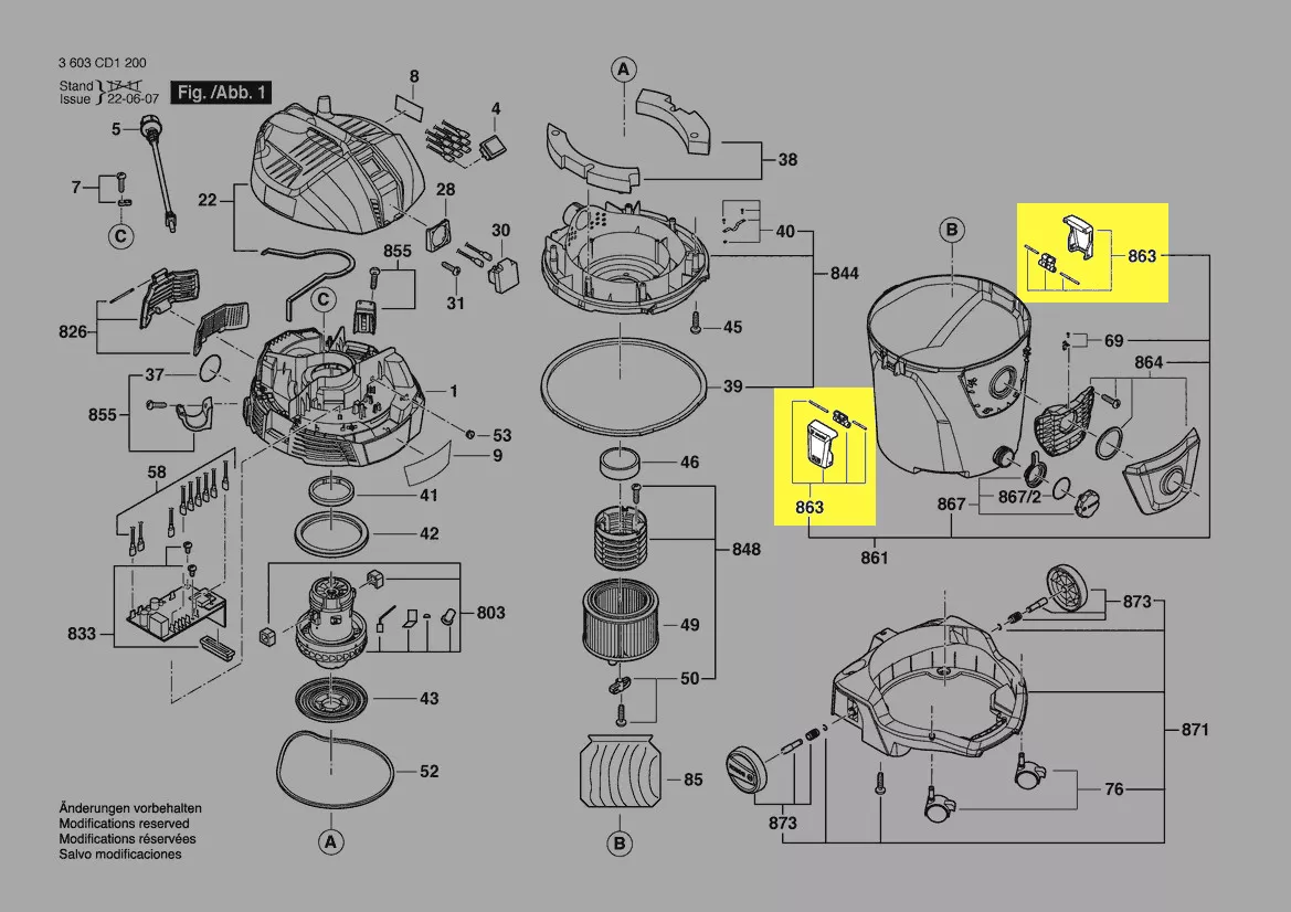Clip de fermeture cuve aspirateur Bosch réf. 1 619 PB0 854